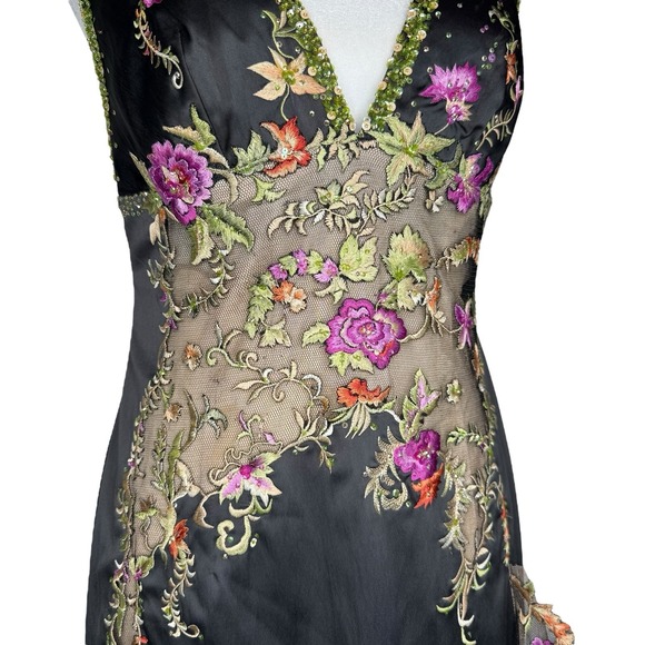 STUNNING MANDALAY Y2K Evening COCKTAIL DRESS Embellished Sequin Ruffleโ Size 10 - Picture 4 of 13